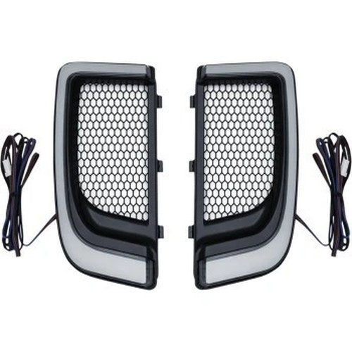 Kuryakyn 5064 Black Tracer LED Fairing Lower Grilles - Run & Turn White & Amber