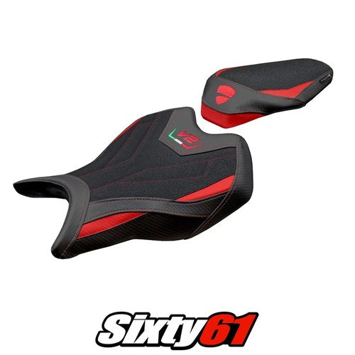 Ducati Panigale V2 2025 Seat Cover Tappezzeria Ultragrip Red Black