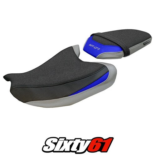Yamaha MT 07 2025 2026 Seat Cover Tappezzeria Ultragrip Silver Blue Black