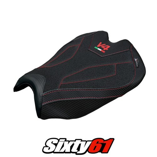 Ducati Streetfighter V4 2025 2026 Seat Cover Tappezzeria Ultragrip Black Logo V4