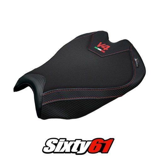 Ducati Streetfighter V4 2025 2026 Seat Cover Tappezzeria Comfort Black Logo V4