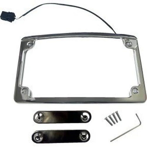 Custom Dynamics LPF-RAD-23CVO-C Chrome Illuminated Radius License Plate Frame