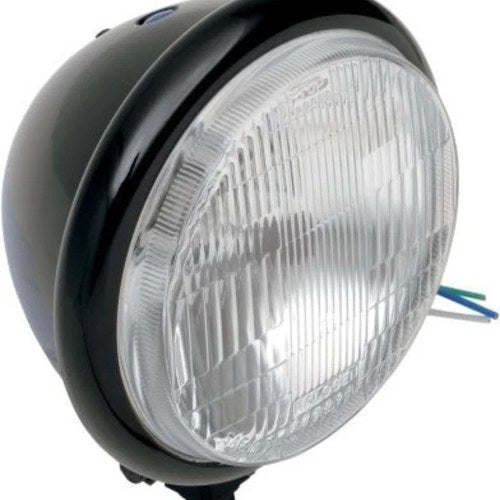 Drag Specialties 2001-0553 Gloss Black 5-3/4" Headlight -H4 Halogen Bottom Mount