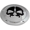 Drag Specialties 1107-0552 Chrome Split Skull Derby Cover for 16-22 Touring