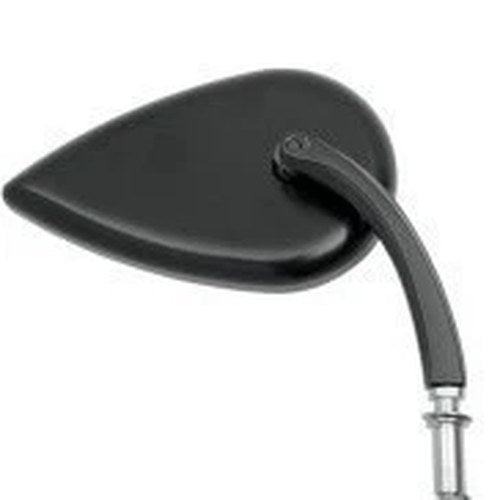 Drag Specialties Black Short Stem Teardrop Mirror (SOLD Each) for Harley