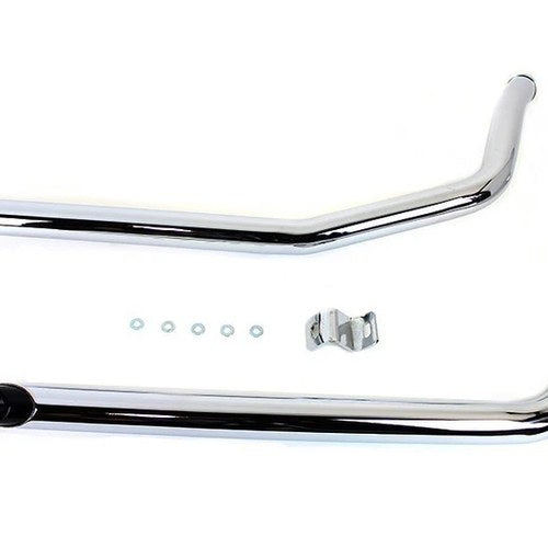 V-Twin 30-3102 Exhaust Drag Pipe Set with Short Black Slash Tips