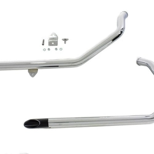 V-Twin 30-3104 Wyatt Gatling Exhaust Drag Pipe Set With Black Slash Tips