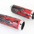 V-Twin 28-0893 Red Flame Style Grip Set with Chrome Ends