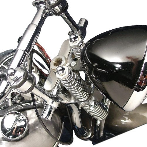 V-Twin 49-0944 Spring Fork Top Triple Tree Inline Chrome