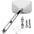 Drag Specialties Chrome Rectangular Mirror w/ 6" Air Stem for Harley (Sold Each)
