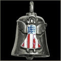 Pewter Motorcycle Gremlin Bell Usa American Flag Guardian Angel Made in the Usa