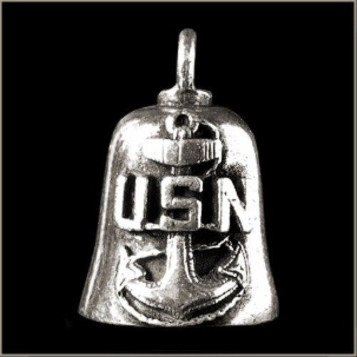 Pewter Motorcycle Gremlin Bell Usn Navy Anchor Made in the Usa