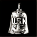 Pewter Motorcycle Gremlin Bell Usn Navy Anchor Made in the Usa