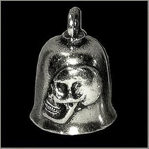Pewter Motorcycle Gremlin Bell Side Skull Face Made in the Usa