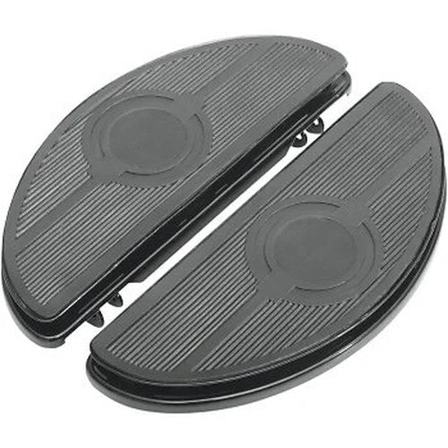 Drag Specialties 1621-0164 Black Vintage Half-moon Style Floorboards for Harley