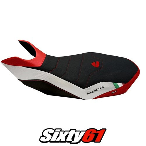 Ducati Hypermotard 796 / 1100 / 1100 Evo 2007 Seat Cover Tappezzeria grip RD WH