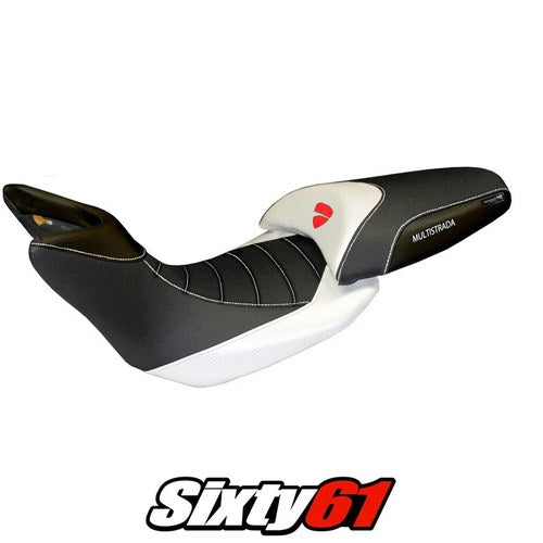 Ducati Multistrada 1200 2010 2011 Seat Cover Tappezzeria Comfort White Black