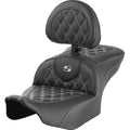 Saddlemen 823-07-182B5 Roadsofa Seat w/ Backrest Silver Lattice Stitch - 23-24
