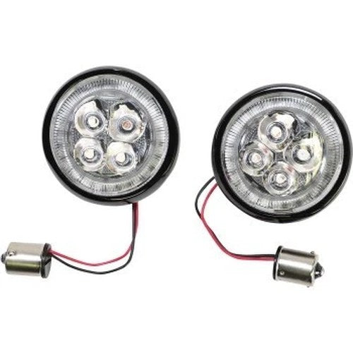 Ciro 45521 Black Fang Rear Turn Signal Red LED Inserts for Harley