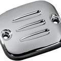 Drag Specialties DS-373814 Chrome Grooved Front Brake Master Cylinder Cover Lid
