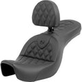 Saddlemen 806-04-182BR Roadsofa Seat w/ Backrest Lattice Stitch for 06-17 Dyna