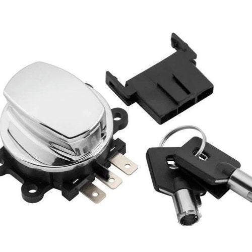 Twin Power 492398 Chrome Ignition Switch - Harley Wide Glide Softail Road King