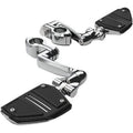 Ciro Extended Chrome 1-1/4" Engine Guard Highway Peg Mounting Kit w/ Twin Rail