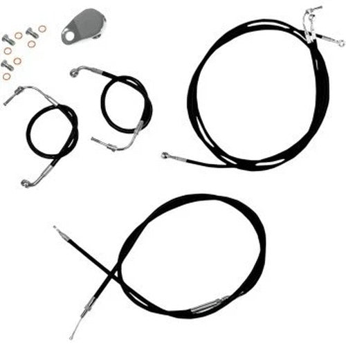 LA Choppers LA-8051KT-13B Black Vinyl Braided Cable/Brake Kit for 12-14" Apes