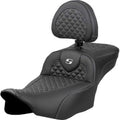 Saddlemen 823-07-209B5 RoadSofa Seat Extended Reach Backrest Silver Stitch