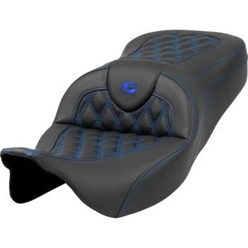 Saddlemen 808-07B-18201 RoadSofa Seat Blue Lattice Stitch for 08-24
