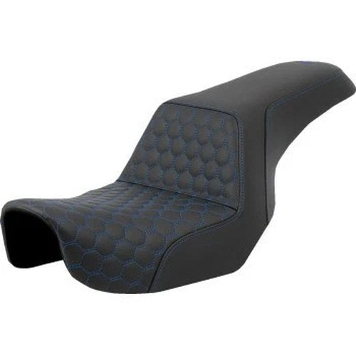 Saddlemen 806-04-17701 Step-Up Seat Blue Honeycomb Stitch for 06-17 Dyna