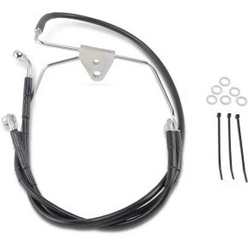Drag Specialties 1741-2518 Front +8" Extended Length Black Vinyl Brake Line Kit