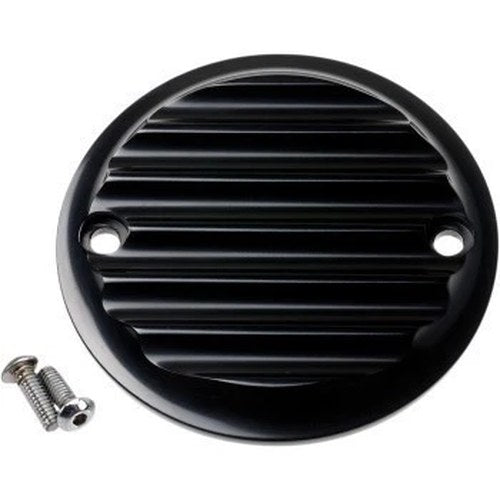 Joker Black Finned Timer / Points Cover for Big Twin 70-99 & Sportster 04-20