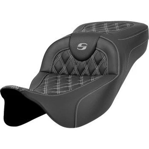 Saddlemen Roadsofa Extended Reach Seat Silver Lattice Stitch for 08-23 Touring