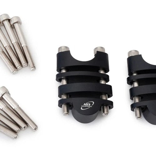 AS3 Performance 28.6MM Handlebar Raisers Risers Kit 20mm-35mm Black