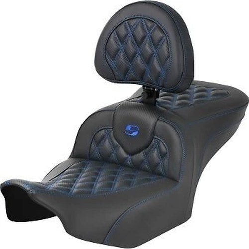 Saddlemen 823-07-206B1 RoadSofa Lattice Stitch Seat-Blue Stitch -FLTR/FLHX 23-24