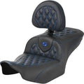 Saddlemen 823-07-206B1 RoadSofa Lattice Stitch Seat-Blue Stitch -FLTR/FLHX 23-24
