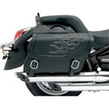 Saddlemen White Flame Highwayman Tattoo Saddlebags for Motorcycles