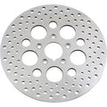 Polished Stainless Steel Drilled Front Brake Rotor Big Twin & Sportster 84-99