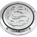 V-Twin 42-0466 Chrome Flame Fire 5-Bolt Derby Cover for 99-17 Harley Twin Cam