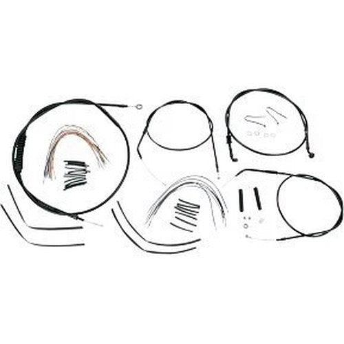 Burly BRANDB30-1003Complete Black Vinyl Handlebar Cable/Line Kit for Ape Hanger