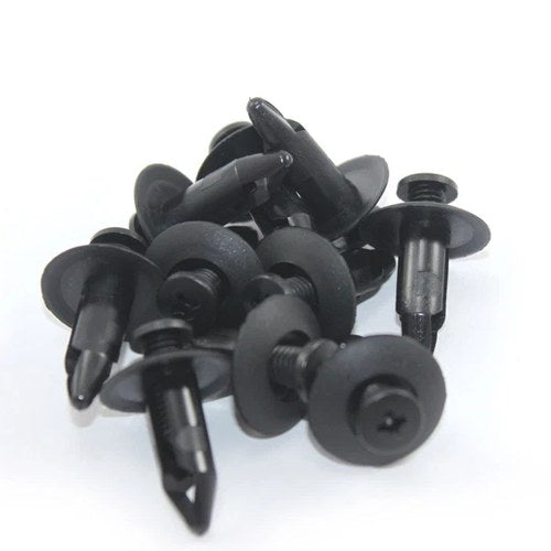 10x 8mm Yamaha 90269-08001 Mudguard Fairing Black Plastic Clip Screw Rivets