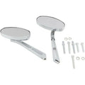 Kuryakyn 1437 Chrome Ellipse Flat Glass Mirrors for all Harley Models 65-23