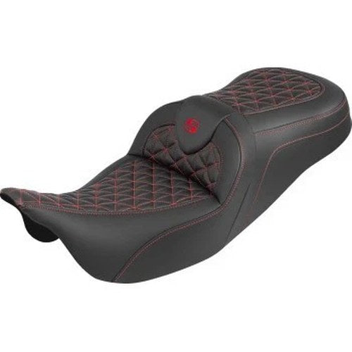 Saddlemen Road Sofa Seat Red Stitch Tri Gripper for 08-25 Touring