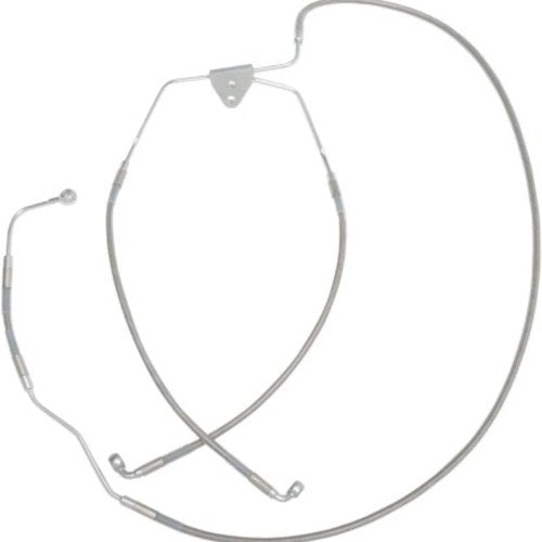 Front Lower Brake Line Dual Disc Stainless Steel for Harley FLHT/FLHR/FLHX 09-13