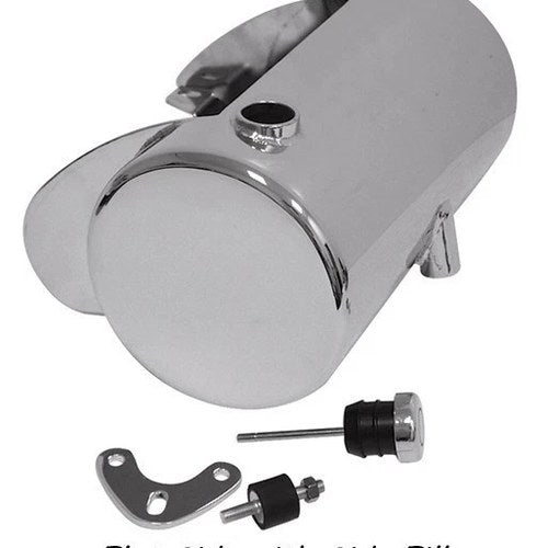 Improved Oil Routing Chrome Round Flat Oil Tank for Harley Softail 84-99 Chopper