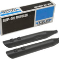 Drag Specialties 1801-1190 Matte Black 4" Slashdown Slip-On Mufflers for 17-23