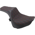 Drag Specialties 0802-1074 Predator Iii Seat Diamond Red Stitch - Fat Bob 18-24