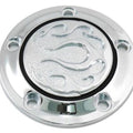 V-Twin 42-0472 Chrome Flame Fire Timer Points Ignition Cover for Twin Cam