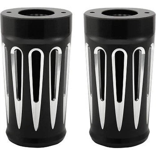 Arlen Ness 20-034 Black Deep Cut Aluminum Fork Boot Covers for 14-22 Touring
